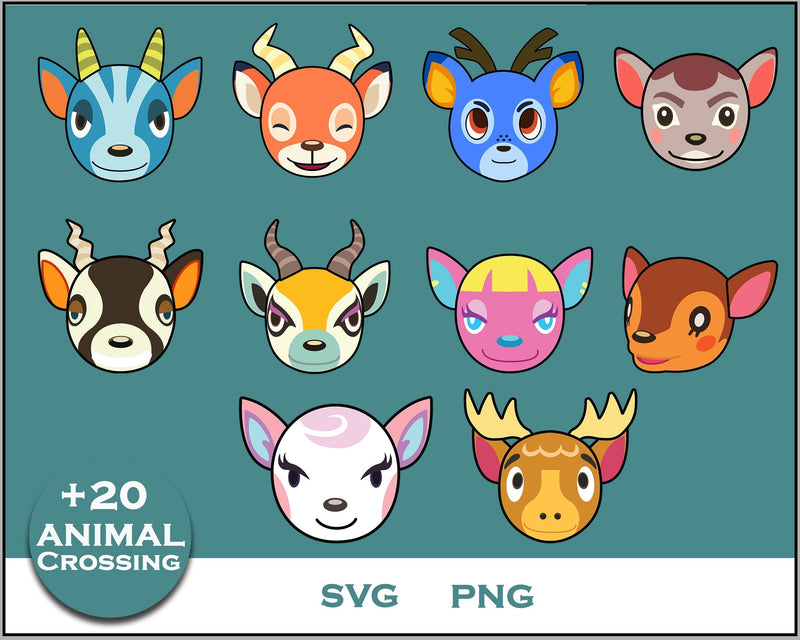 20+ Deer Svg Bundle, Animal Crossing Svg Bundle, Animal Crossing Svg, Cartoon svg, png digital file