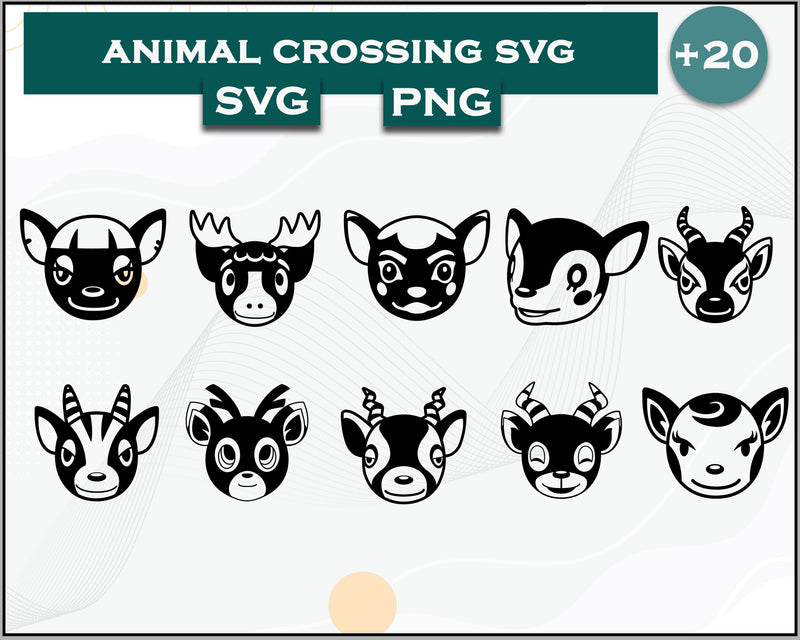 20+ Deer Svg Bundle, Animal Crossing Svg Bundle, Animal Crossing Svg, Cartoon svg, png digital file