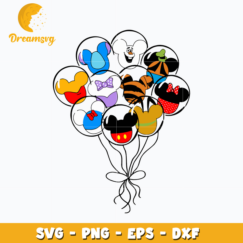 Mickey disney friends balloon svg