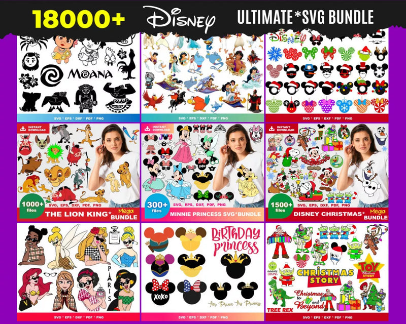 Disney Clipart Bundle, Over 18,000 PNG & SVG Cut Files For Cricut / Silhouette