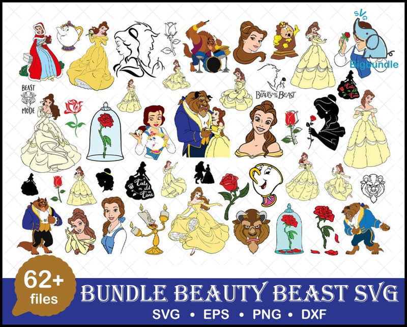 Disney Beauty And The Beast SVG Bundle Files for Cricut, Silhouette, Beauty and The Beast Disney SVG