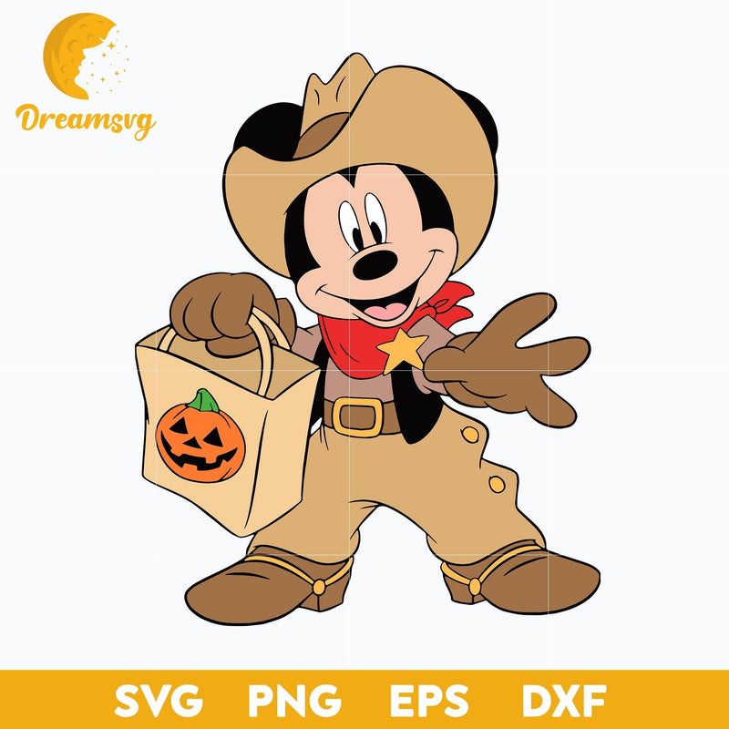 Mickey Cowboy Halloween Svg, Mickey Halloween Svg, Mickey Svg, Halloween Svg, png, dxf, eps digital file.