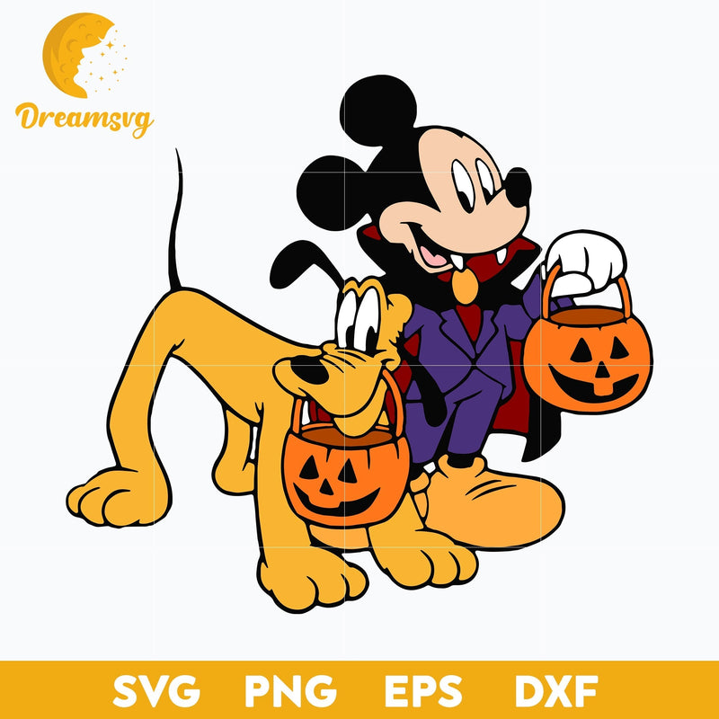 Mickey And Pluto halloween Svg, Pluto Svg, Halloween Svg, png, dxf, eps digital file.