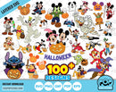 Disney Halloween 100 cliparts bundle, SVG cut files for Cricut / Silhouette,  Disney Halloween png