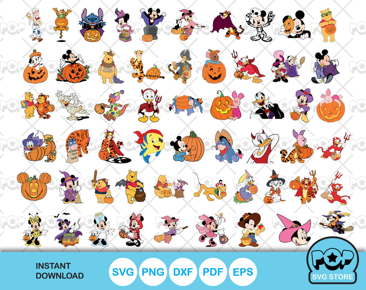 Disney Halloween 100 cliparts bundle, SVG cut files for Cricut / Silhouette,  Disney Halloween SVG, instant download