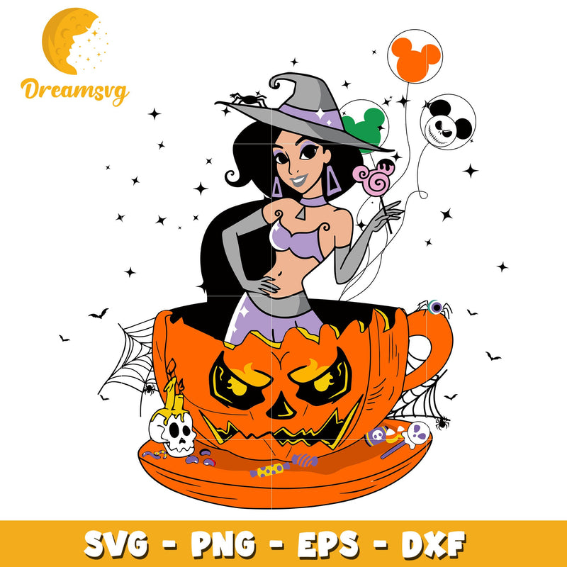 Halloween Princess jasmine pumpkin svg