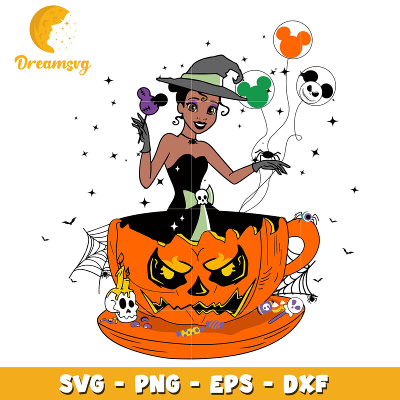 Halloween Princess tiana pumpkin svg