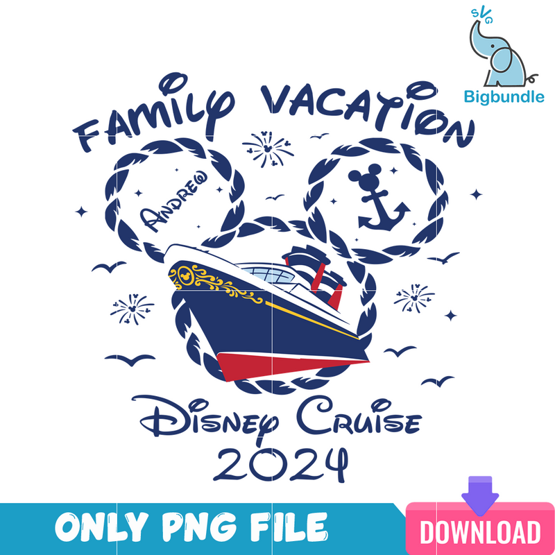 Family Vacation Disney Cruise Andrew 2024 PNG