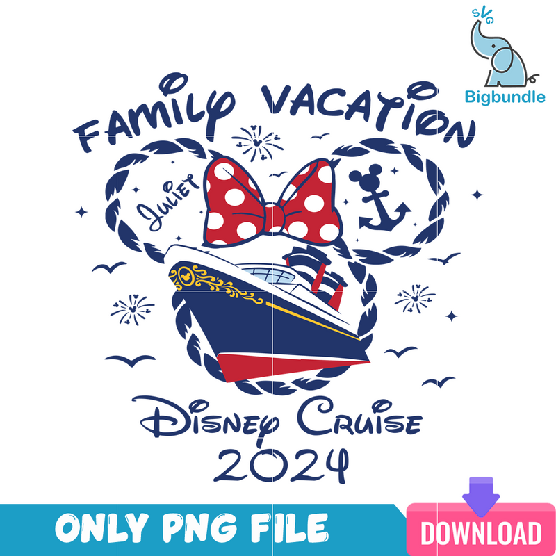 Family Vacation Disney Cruise Juliet 2024 PNG