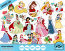 Disney Princess Christmas Clipart bundle, Princesses Christmas SVG cut files for Cricut / Silhouette, Christmas PNG