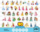Disney Princess Christmas Clipart bundle, Princesses Christmas SVG cut files for Cricut / Silhouette, PNG, DXF, instant download