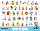 Disney Princess Christmas Clipart bundle, Princesses Christmas SVG cut files for Cricut / Silhouette, Christmas PNG