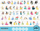 Classic Princesses clipart bundle, Disney Princess svg cut files for Cricut / Silhouette, Princess png