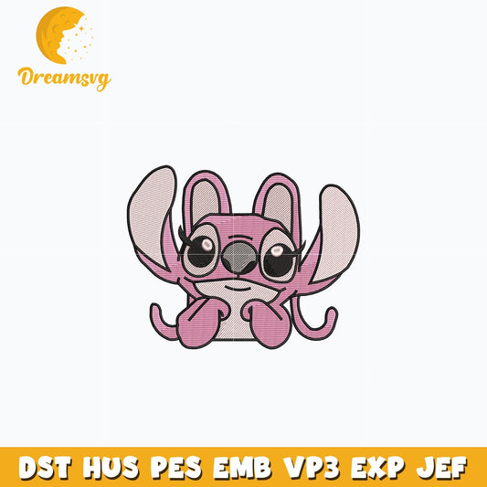 Angel pink cartoon embroidery design