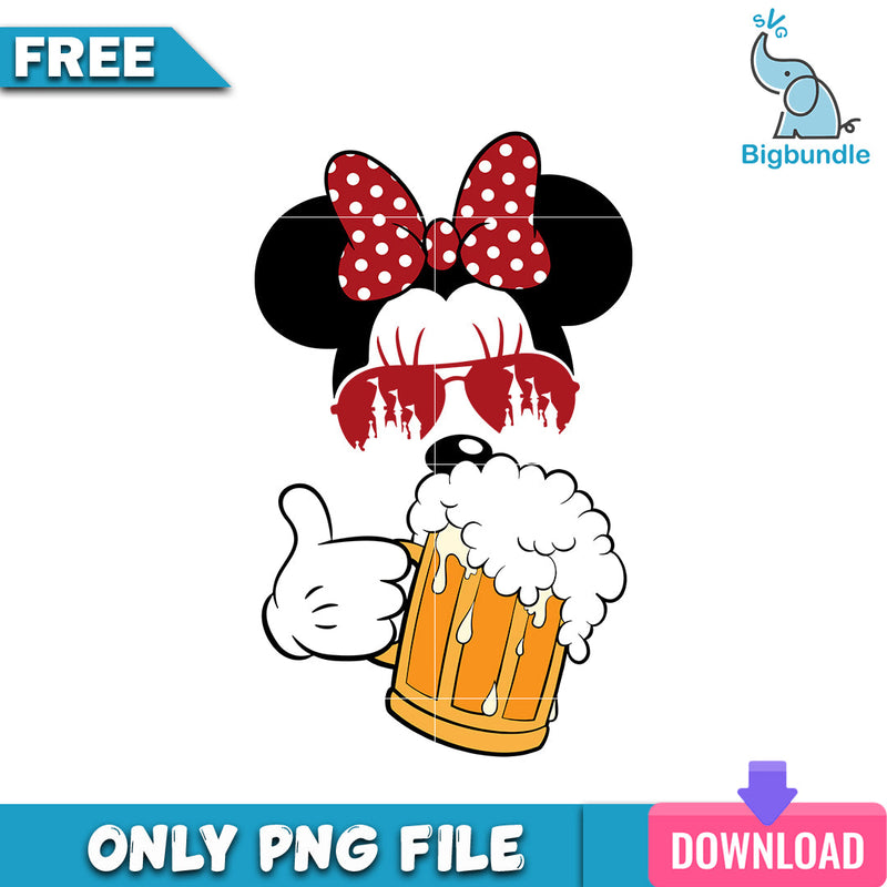 Minnie disney beer png, disney png, Digital download.