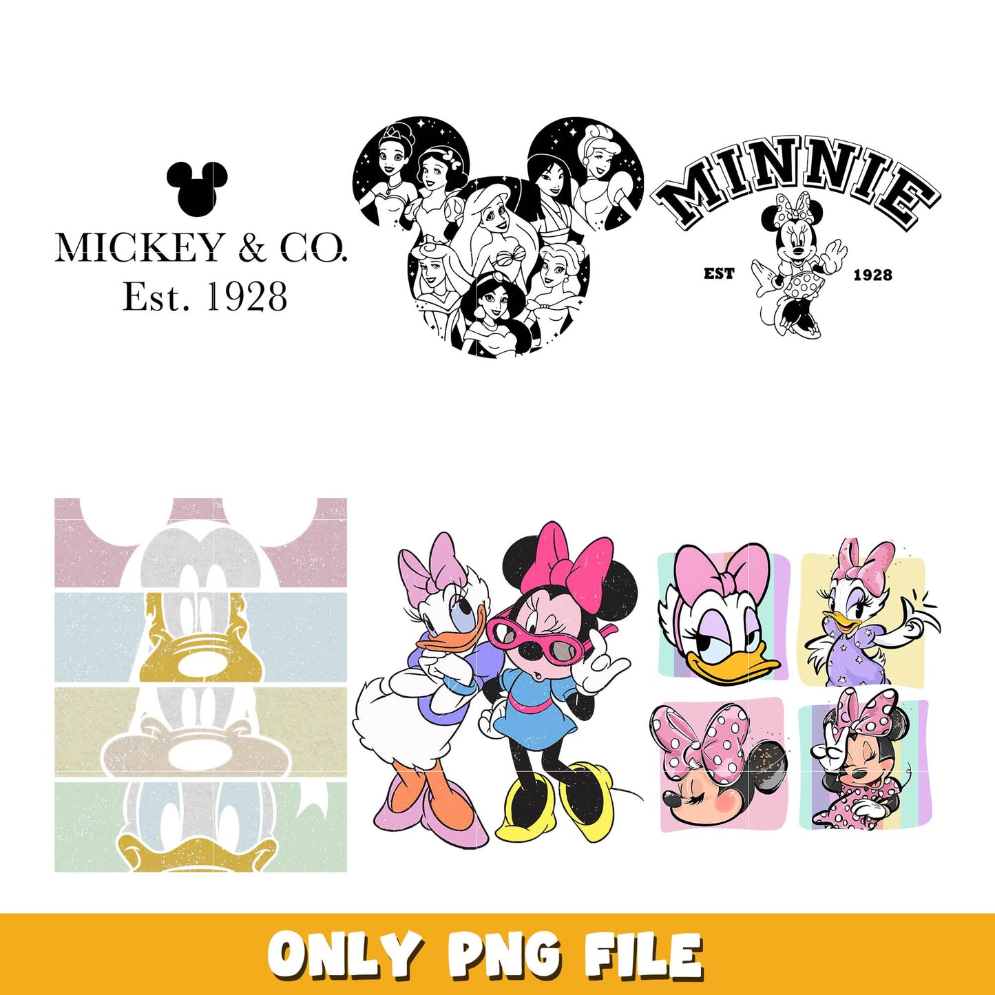 Disney Minnie mouse friends png bundle, Disney mickey png, disney png