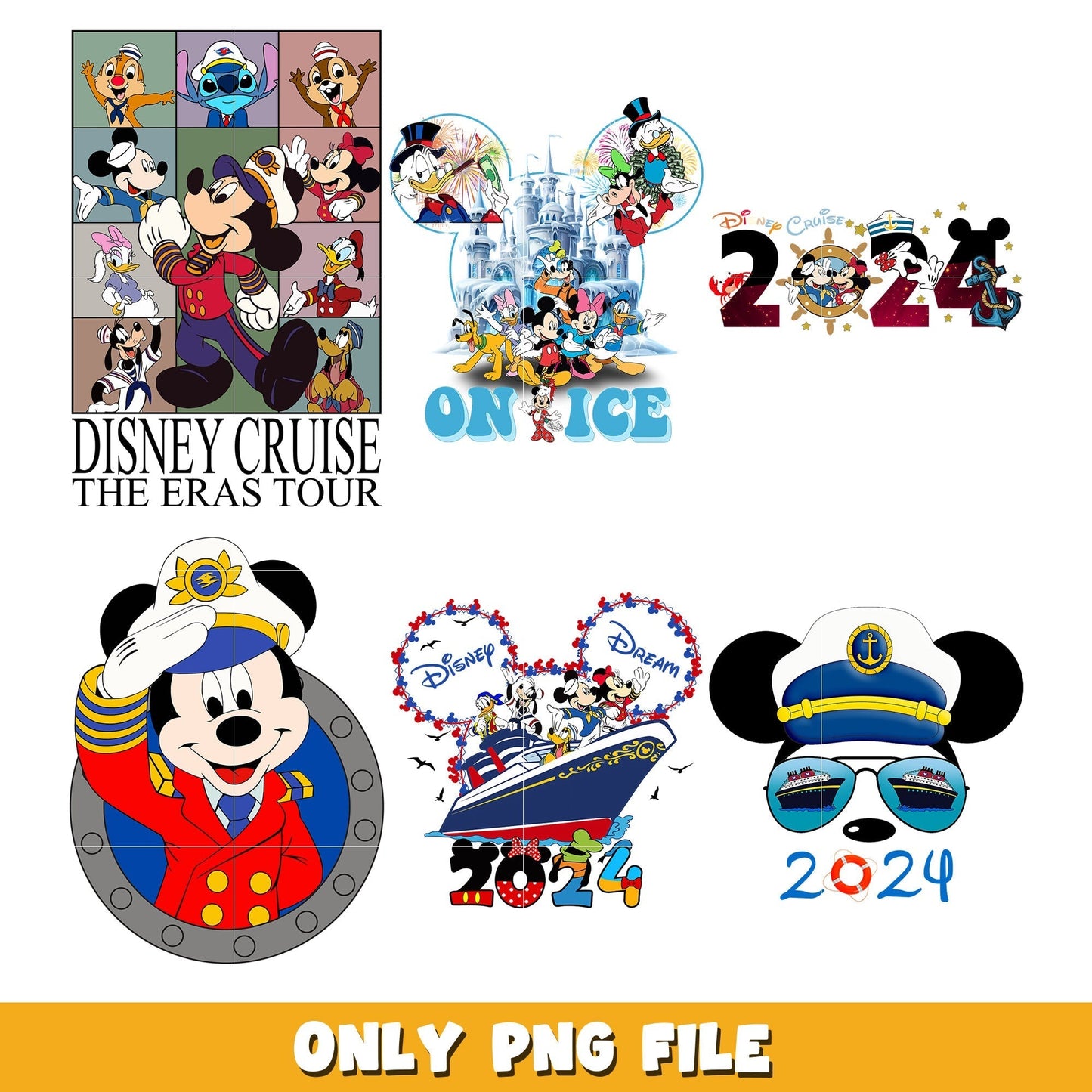 Disney Cruise mickey and friends bundle png, Disney cartoon png, Digital download