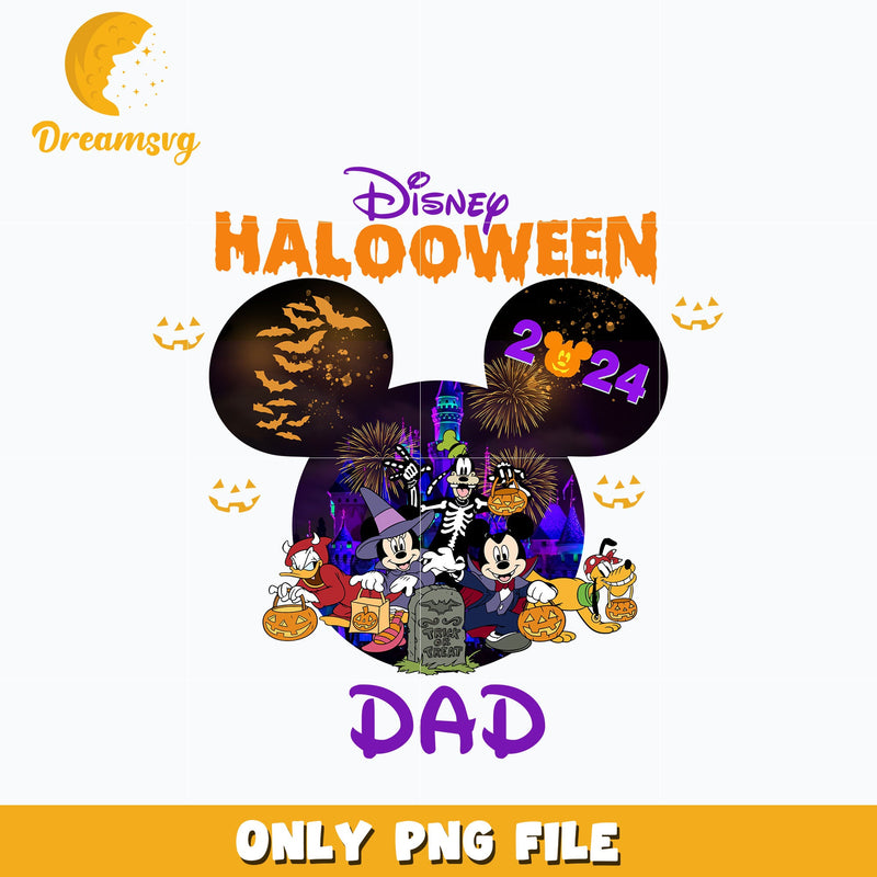 Disney Halloween dad png, mickey and friends png