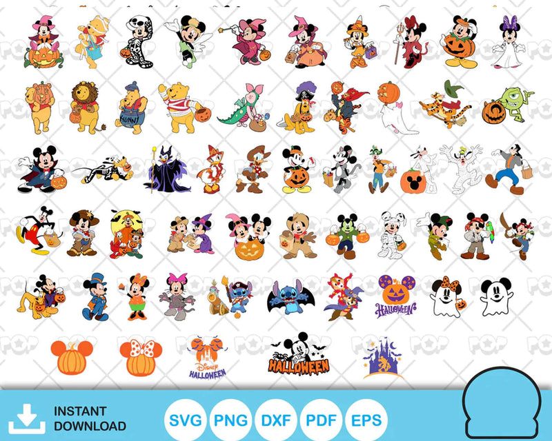 100+ Disney Halloween bundle svg, Horror disney  characters svg, png, eps, dxf, pdf, Digital file
