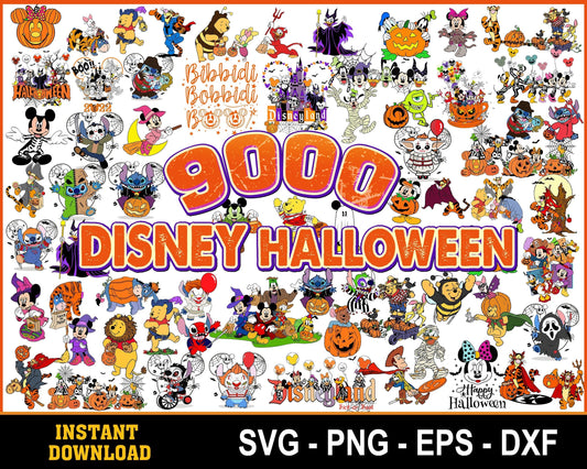 9000+ Disney Halloween bundle svg, Horror disney characters svg, png, eps, dxf, pdf, Digital file