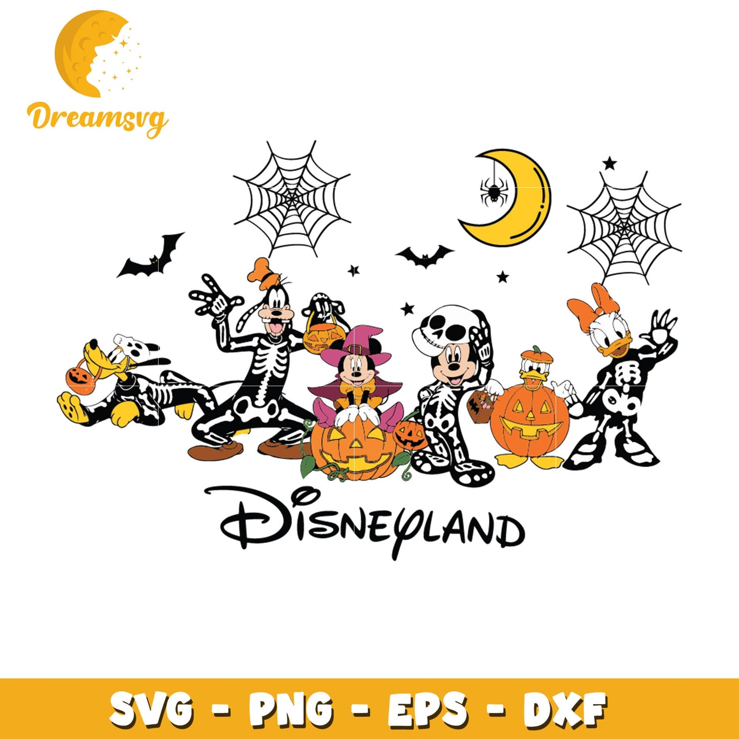 Mickey and Friends skeleton svg