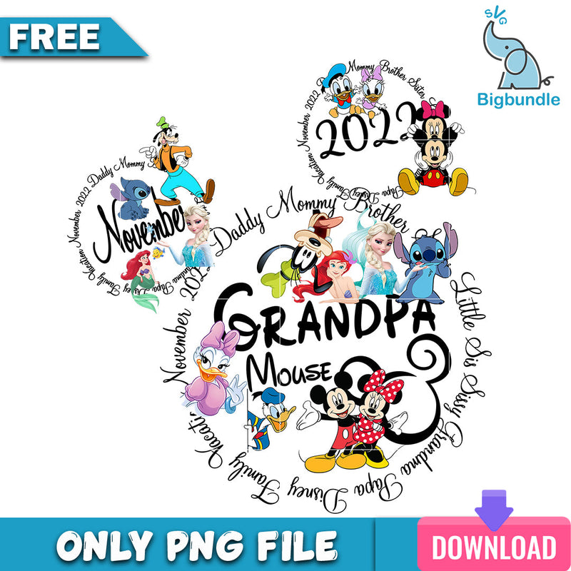 Grandpa mouse november 2023 png, disney png, Digital download.