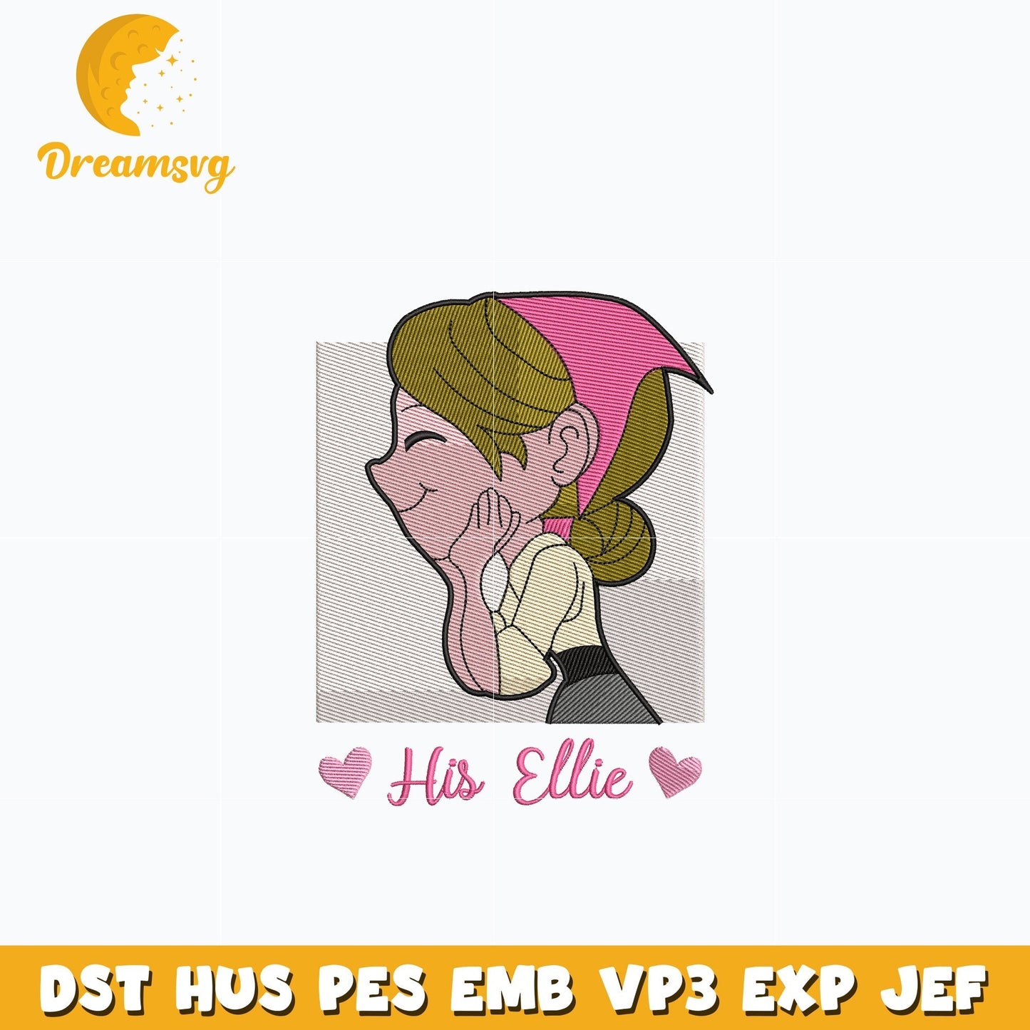 disney pixel his ellie embroidery design