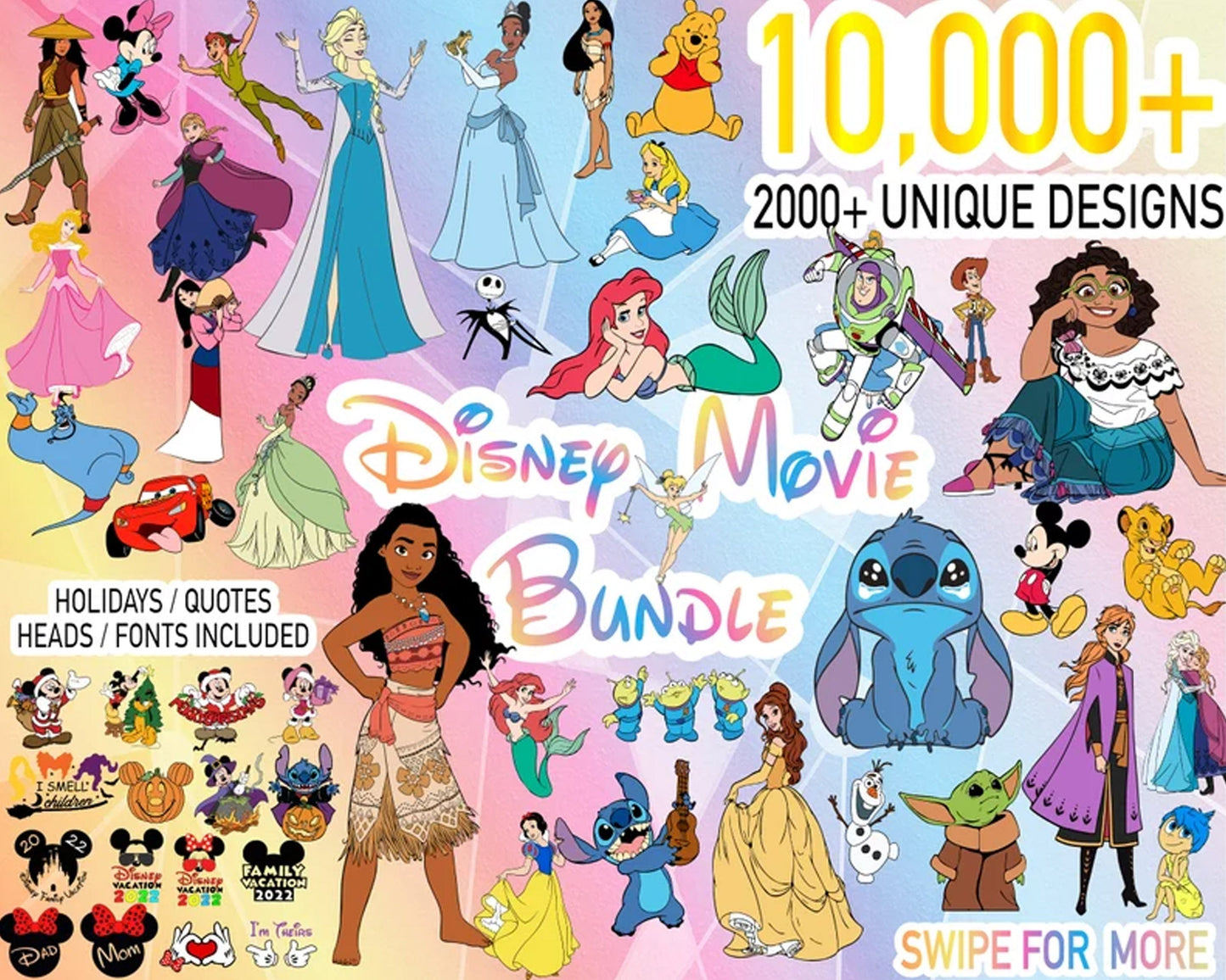 10000+ Disney Princess SVG, Disney princess bundle svg, Disney frozen 2 svg, mermaid svg, moana svg, ariel svg, cinderella svg, digital dowload