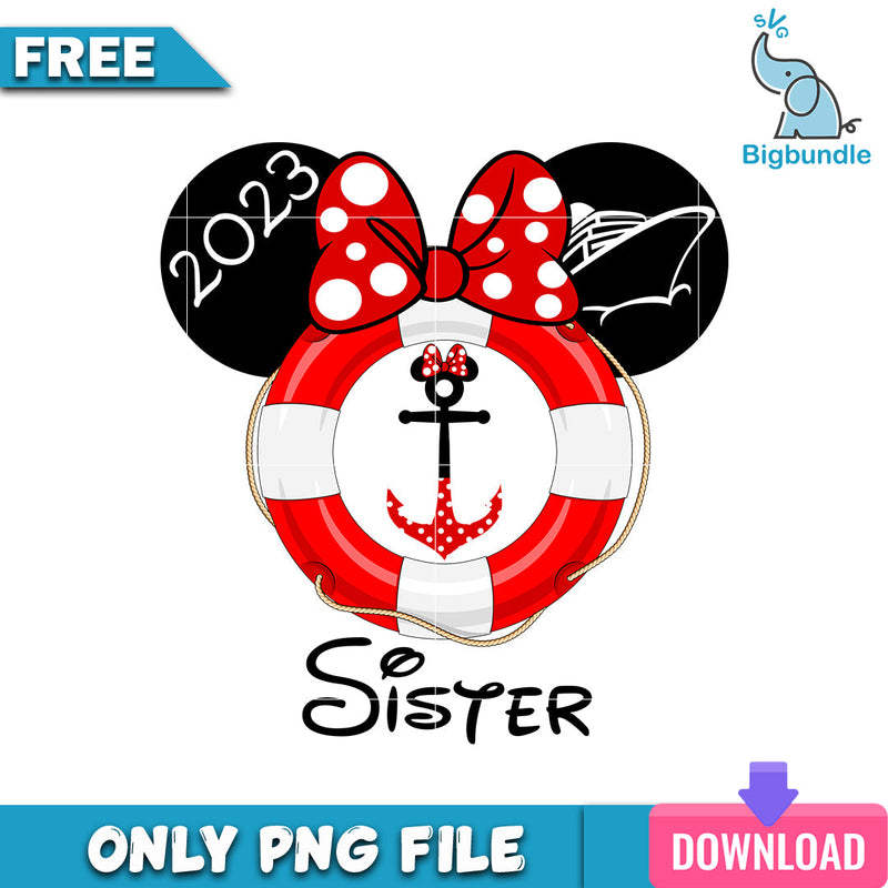 Minnie disney sister 2023 png, disney png, Digital download.