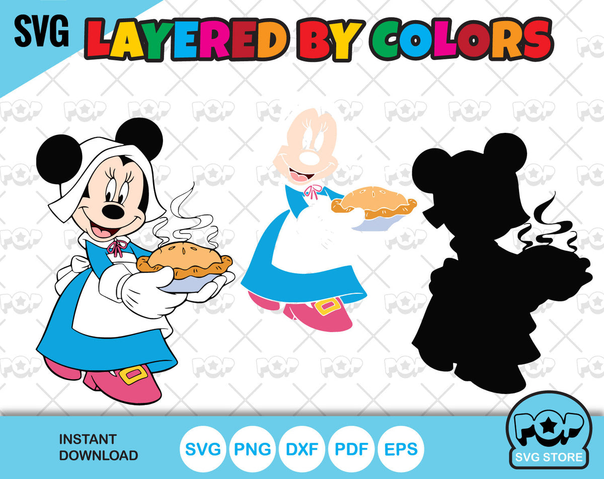 Disney Thanksgiving clipart bundle, Mickey Mouse Thanksgiving SVG cut files for Cricut / Silhouette, PNG, DXF, instant download