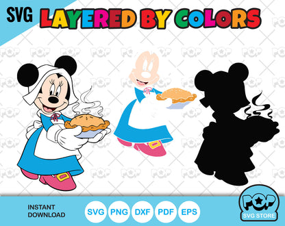 Disney Thanksgiving clipart bundle, Mickey Mouse Thanksgiving SVG cut files for Cricut / Silhouette, PNG, DXF, instant download