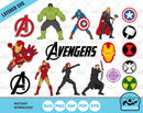 Avengers clipart bundle, Marvel SVG cut files for Cricut / Silhouette, PNG, DXF, instant download