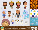 Cute Raya and the Dragon clipart set, clip art for decoration, scrapbooking, PNG, SVG, instant download