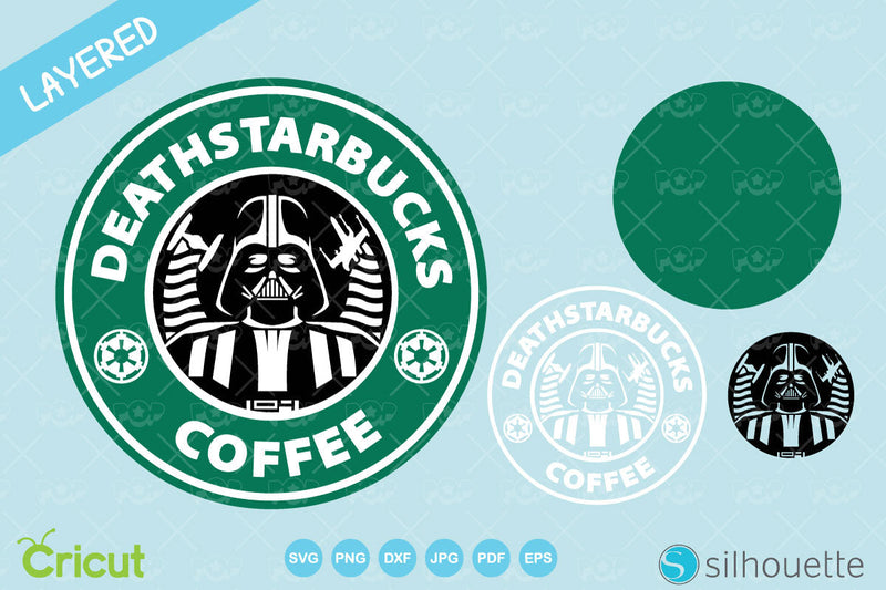 Starbucks Darth Vader clipart, Star Wars Coffee clipart, Starbucks Star Wars SVG cut files for cricut silhouette, SVG, PNG, DXF, instant download