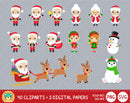 Cute Christmas clipart set, Digital clip art for decoration, scrapbooking, PNG, SVG, instant download