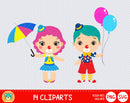 Cute Circus clipart set, Digital clip art for decoration, scrapbooking, PNG, SVG, instant download