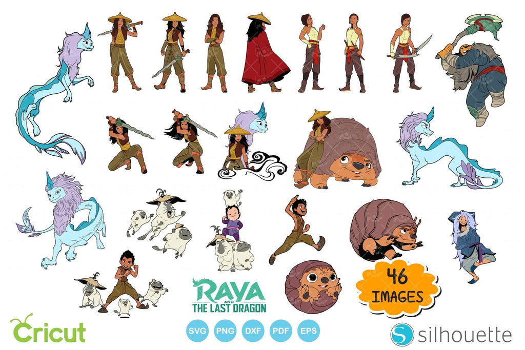 Raya and the Last Dragon clipart bundle, Raya SVG cut files for cricut