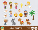 Cute Nativity clipart set, Digital clip art for decoration, scrapbooking, PNG, SVG, instant download