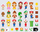 Cute Mario clipart set, Digital clip art for decoration, scrapbooking, PNG, SVG, instant download