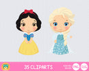 Cute Princess clipart set, Disney Princess clip art for decoration, scrapbooking, instant download