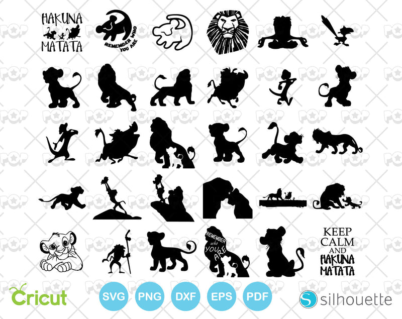 The Lion King 55 cliparts bundle, SVG cut files for Cricut Silhouette, SVG PNG DXF, instant download