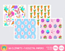 Cute Easter Bunny clipart set, Digital clip art for decoration, scrapbooking, PNG, SVG, instant download