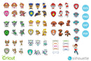 Paw Patrol 64 cliparts bundle, SVG cut files for Cricut Silhouette, SVG, PNG, DXF, instant download