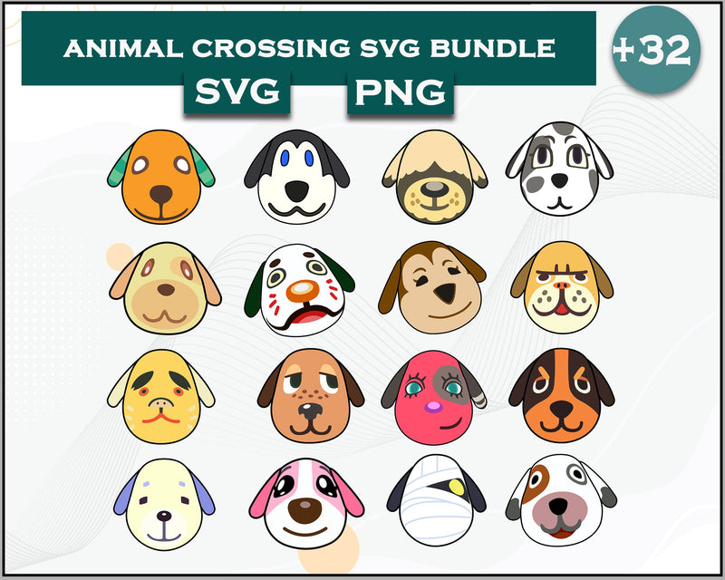 32+ Dog Svg Bundle, Animal Crossing Svg Bundle, Animal Crossing Svg, Cartoon svg, png digital file