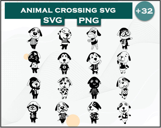 32+ Dogs Svg Bundle, Animal Crossing Svg Bundle, Animal Crossing Svg, Cartoon svg, png digital file