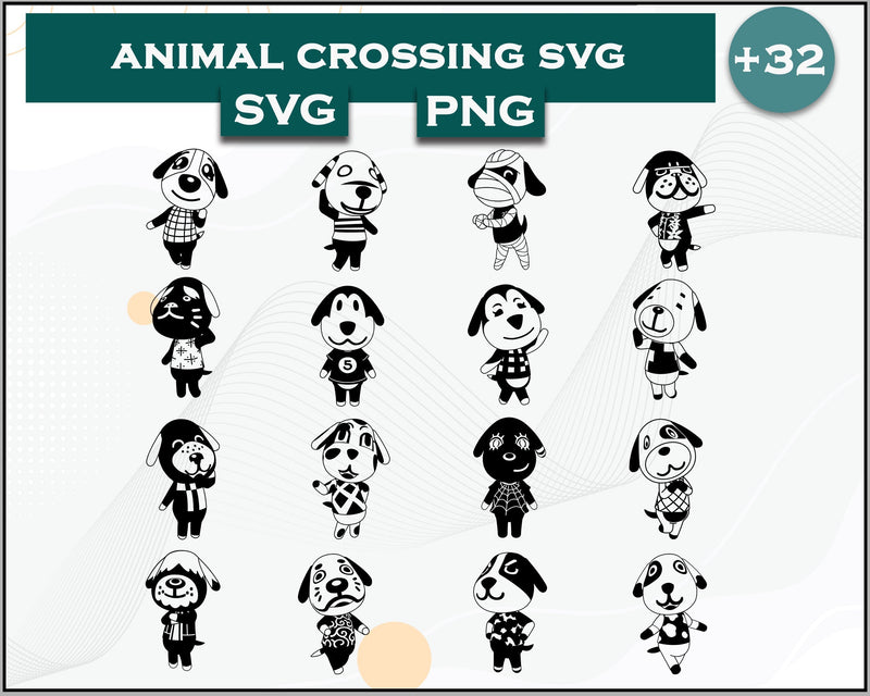 32+ Dogs Svg Bundle, Animal Crossing Svg Bundle, Animal Crossing Svg, Cartoon svg, png digital file