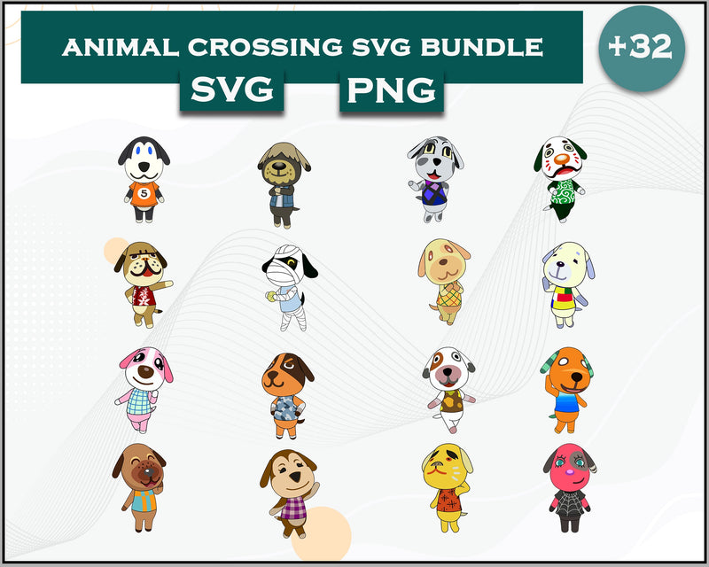 32+ Dog Svg Bundle, Animal Crossing Svg Bundle, Animal Crossing Svg, Cartoon svg, png digital file