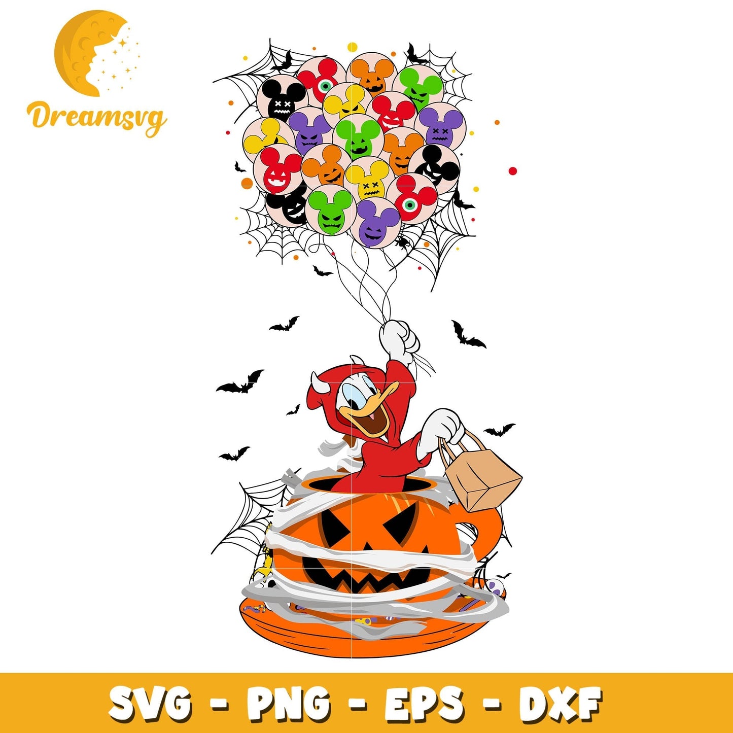 Donald Duck devil pumpkin svg