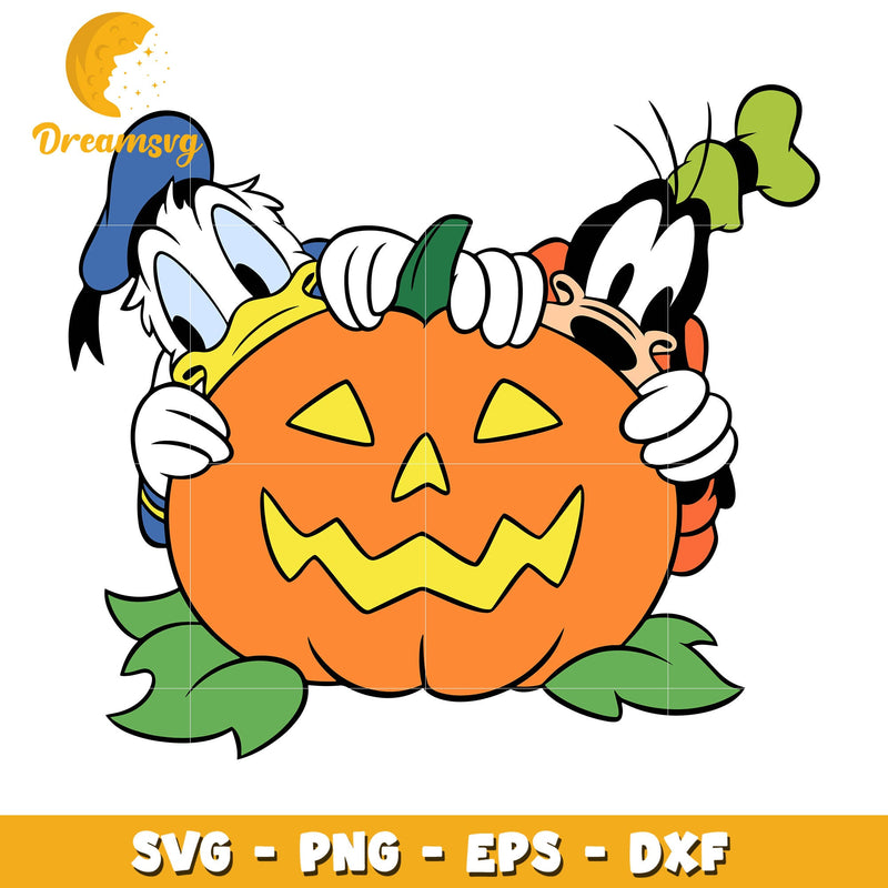 Donald and Goofy pumpkin svg, halloween svg