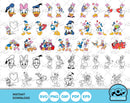 Donald and Daisy Duck Valentine Day clipart bundle, Daisy Duck Valentines Day SVG cut files for Cricut / Silhouette